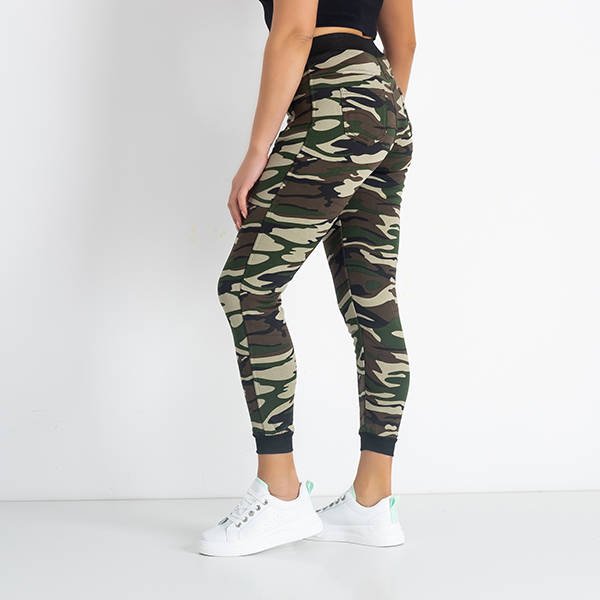 Pantalon de jogging femme camouflage vert et marron - Vêtements