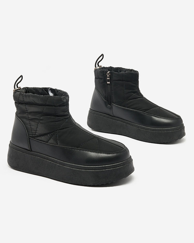 Royalfashion Bottes de neige pour femme de couleur noire Fopinia