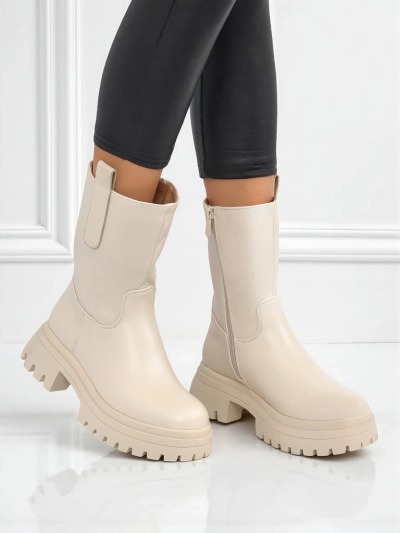 Bottines montantes pour femmes en cuir écologique Scarlet Mist
