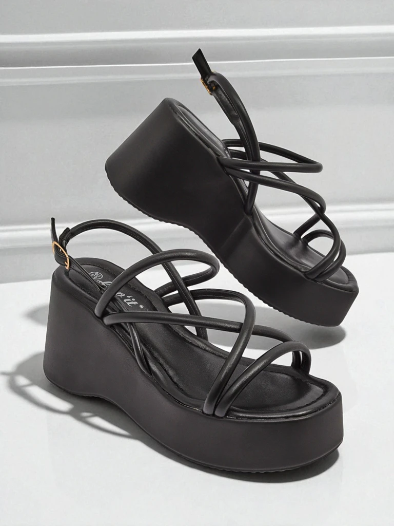 Royalfashion Sandales compensées pour femmes Skyline Straps