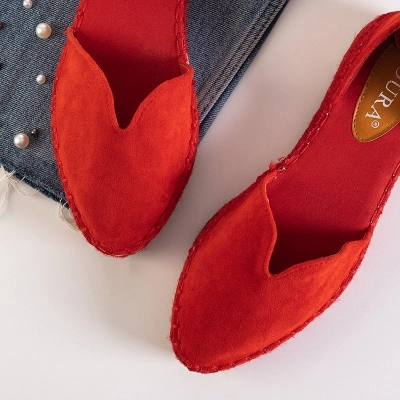 OUTLET Sandales femme rouges a'la espadrilles sur la plateforme Monata - Footwear