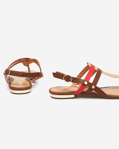 OUTLET Sandales femme marron et rose Sofav- Footwear
