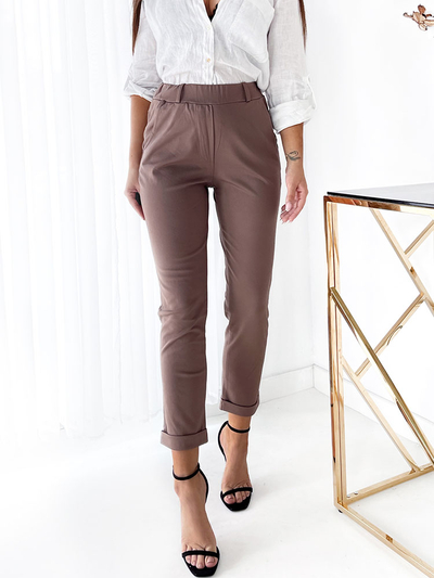 Royalfashion Treggings pour femmes marron clair
