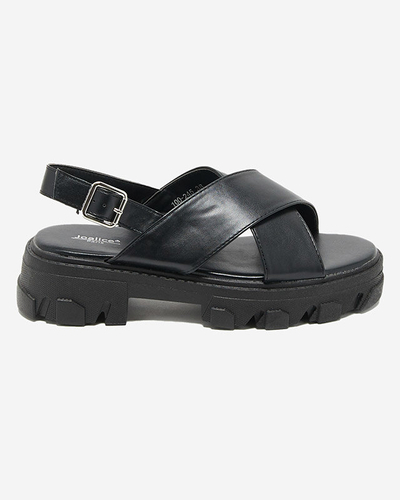 Sandales noires pour femme à semelle épaisse Denidas - Shoes