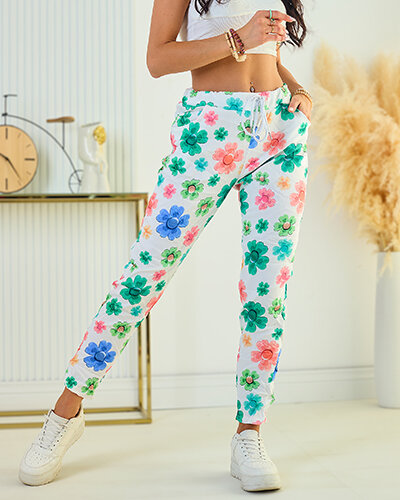 Royalfashion Pantalon femme en tissu floral