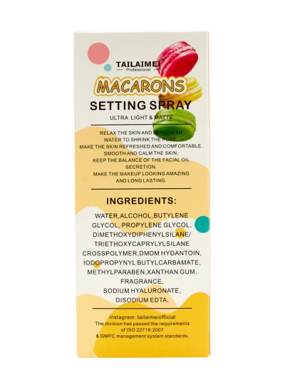 Macarons Spray Fixateur de Maquillage Jaune