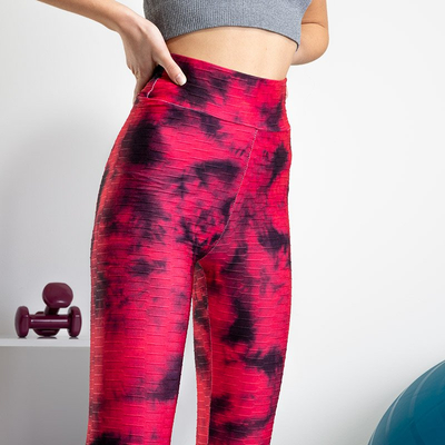 Legging femme rouge à pois décoratifs - Vêtements