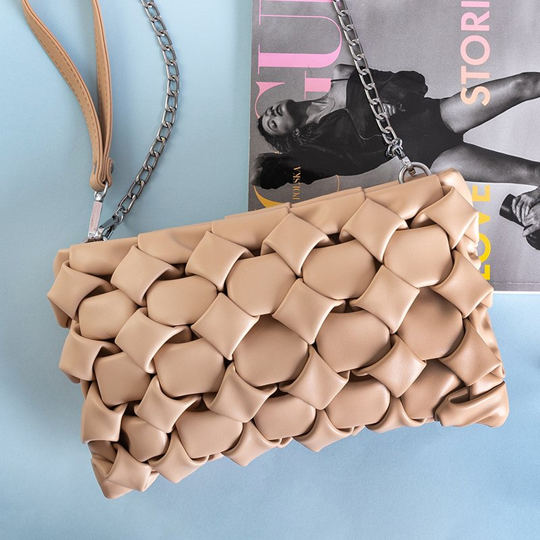 Sac à main pour femme tressé beige - Sacs à main