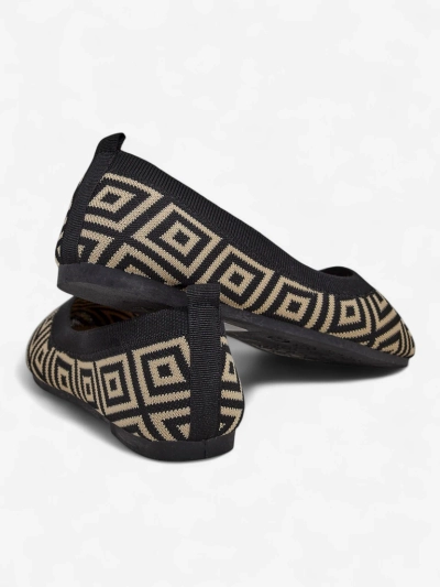 Royalfashion Ballerines en tissu pour femmes à imprimé géométrique Métrique