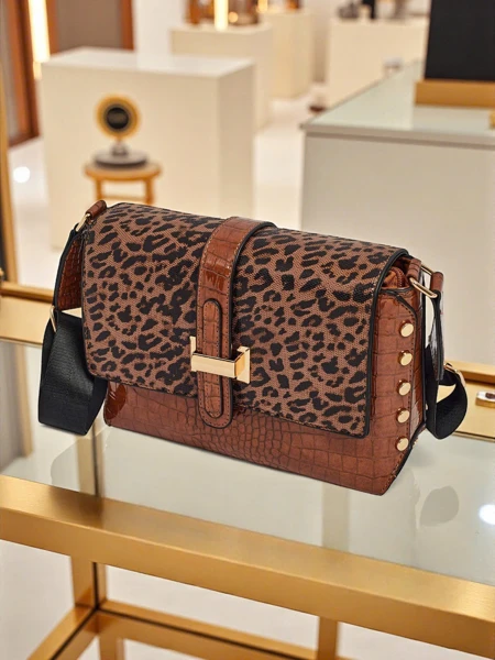 Petit sac à main verni pour femme en cuir écologique Panthere Mist