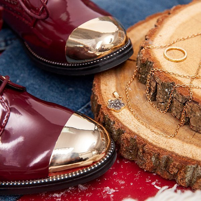 Chaussures bordeaux à bouts bas Costume - Chaussures