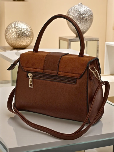 Sac à Main Camelia en Cuir Écologique et Daim