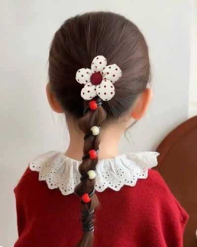 Royalfashion Élastique à cheveux spirale avec une petite fleur Blossom Coil