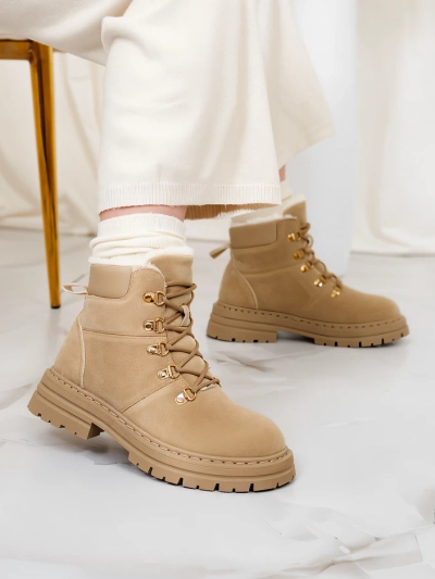 Royalfashion Trappeurs femme marron clair Develier