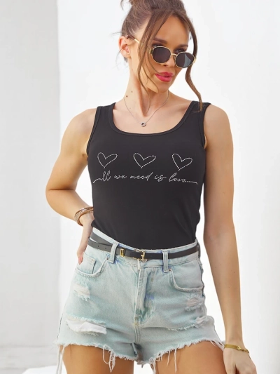Débardeur en coton Royalfashion pour femmes avec cœurs