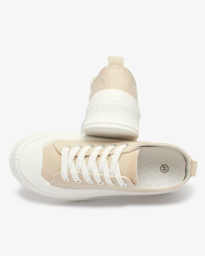 OUTLET Royalfashion Baskets de sport beige à plateforme Luceri