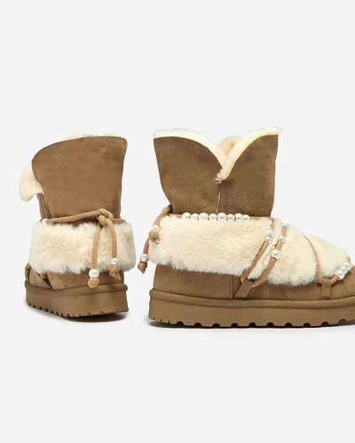 Royalfashion Bottes de neige pour femmes avec perles Cuvilav