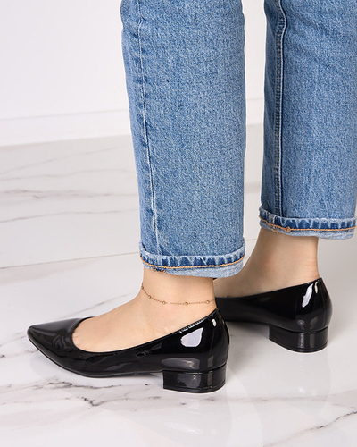 OUTLET Escarpins à talon plat laqués en noir Oki- Footwear