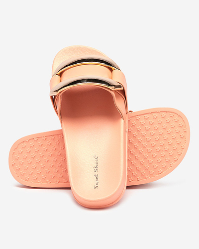 Chaussons femme orange avec ornement doré Serina - Footwear
