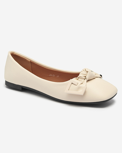 Ballerines femme beige avec décoration sur le nez Caxien- Footwear