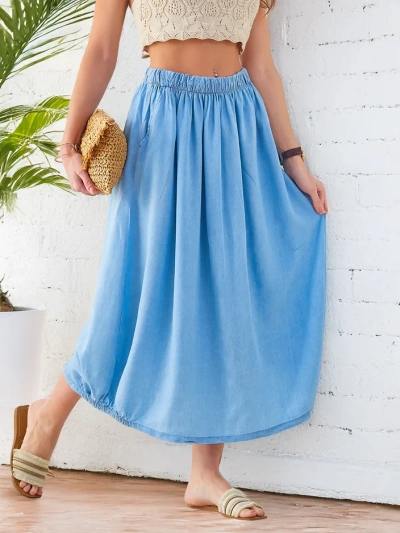 Jupe midi Royalfashion pour femmes évoquant le denim