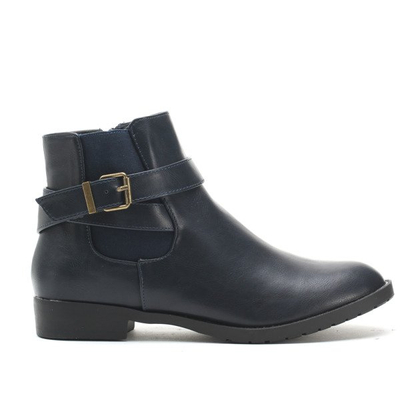 OUTLET Boots bleu marine à boucle - Chaussures