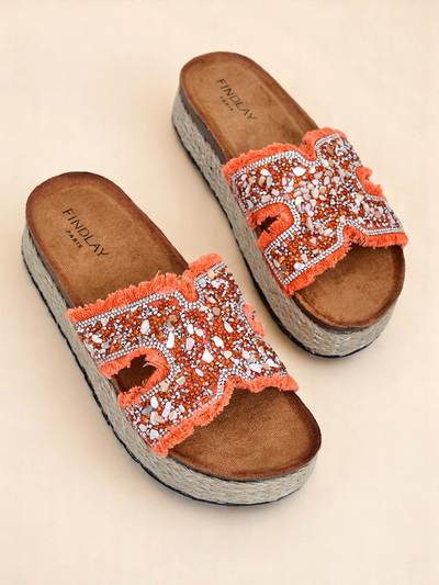 Royalfashion Mules pour femmes avec ornements Candy Candy