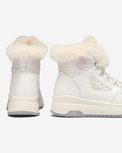 OUTLET Bottes lacées blanches pour femmes a'la snow boots Ojilen - Footwear