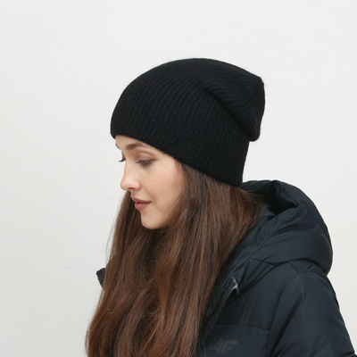Bonnet noir en tricot pour femme - Accessoires