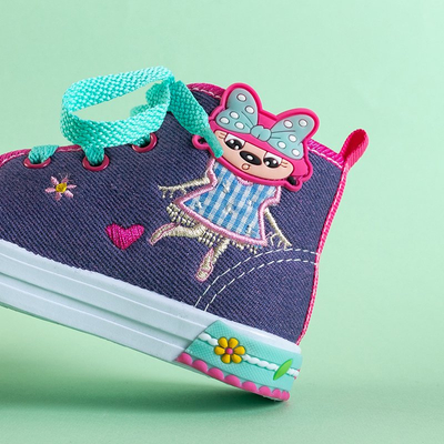 Baskets enfant violettes avec décorations Nizat - Footwear