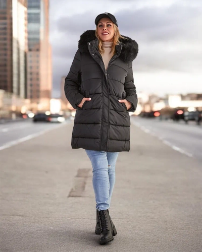 Royalfashion Veste d'hiver matelassée pour femme