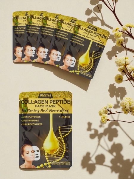 Aurora Collagenus Peptide Mask – Rozjaśniająca Maska Na Twarz Haokali 10 szt.