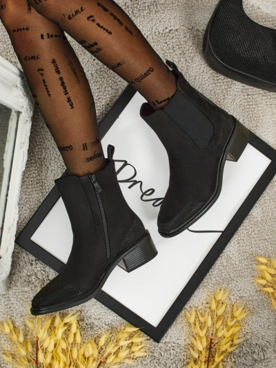 Bottines femme en éco-daim ornées de strass TangleMist