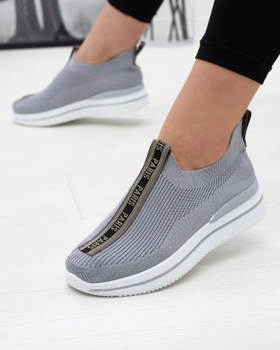 Chaussures de sport à enfiler pour femmes avec lettres en gris Cerppa- Footwear