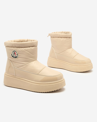 Royalfashion Bottes de neige à enfiler pour femme de couleur beige Ademra