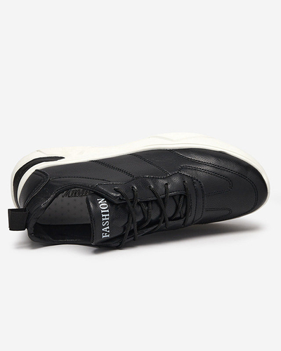 OUTLET Chaussures de sport en cuir écologique pour hommes en noir Frossg- Footwear