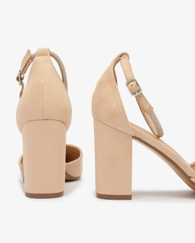 Royalfashion Escarpins pour femme beige avec zircons Britica