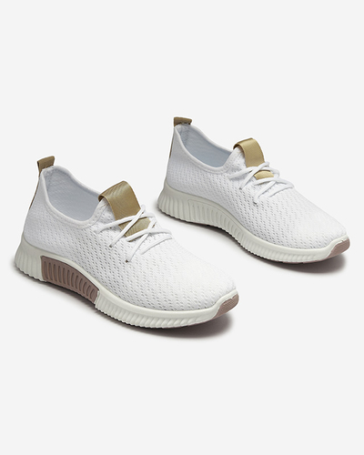 Chaussures de sport blanches pour femmes avec semelles intérieures marron Kedeti - Chaussures