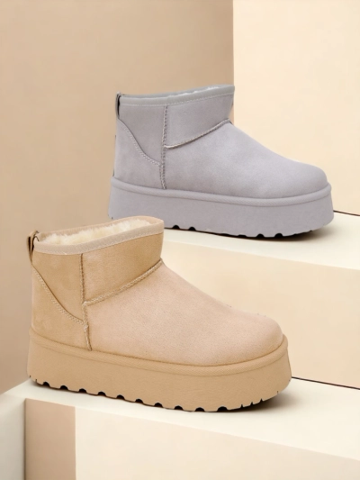 Royalfashion Bottes de neige courtes pour femme à la manière de Fofio