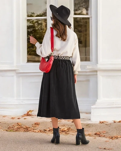 Jupe midi pour femme de Royalfashion a' la corduroy