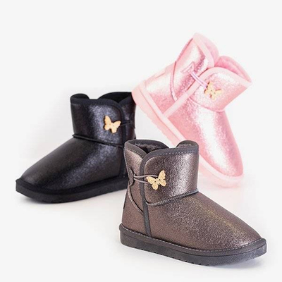 OUTLET Bottes de neige pour enfants roses avec papillon Umabela - Footwear
