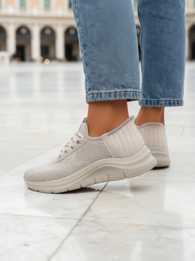 Royalfashion Chaussures de sport en tissu pour femmes sans lacets Arrate