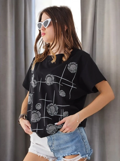 T-shirt en coton pour femme Royalfashion avec impression
