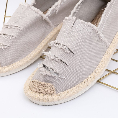 OUTLET Espadrilles femme grises à découpes Riev - Footwear