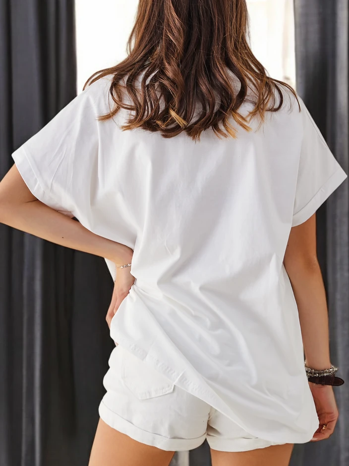 T-shirt en coton pour femmes Royalfashion avec imprimé