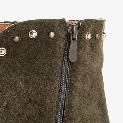 OUTLET Bottes de cowboy vert foncé sur un coin Brenna - Chaussures