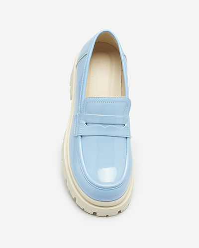 Royalfashion Mocassins laqués bleus pour femmes Noppel