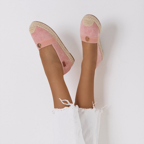 Espadrilles roses pour femmes à talons plats Anatola - Chaussures