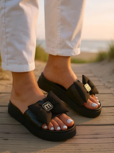 Royalfashion Tongs plateforme femme avec nœud Mivo Jump