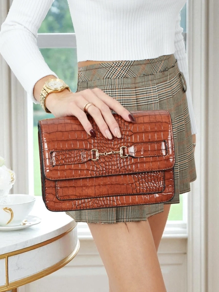 Petit sac à main verni pour femme en cuir écologique Lunisse